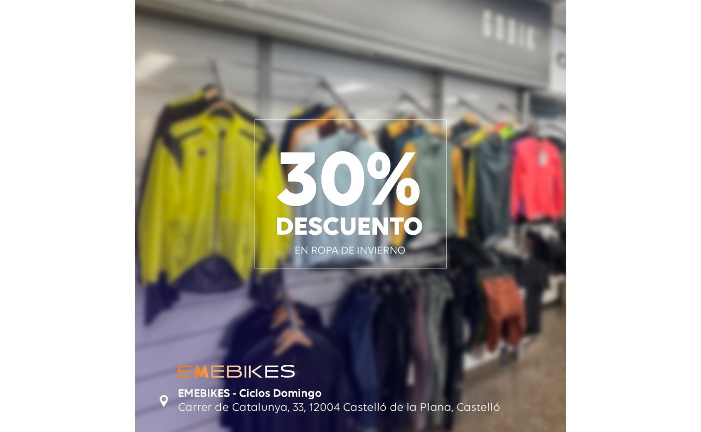 LIQUIDACIÓN DE ROPA INVIERNO EN EMEBIKES